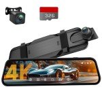 4K Mirror Dash Cam with Backup, Night Vision