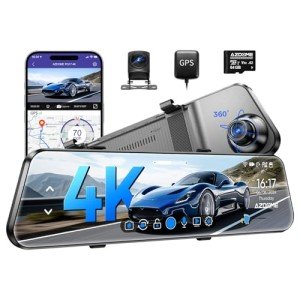 AZDOME PG17 4K Mirror Dash Cam with GPS