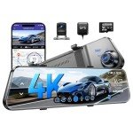 AZDOME PG17 4K Mirror Dash Cam with GPS
