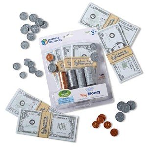 Learning Resources Pretend Play Money - 150 Pieces, Ages 3+ Play Money for Kids, Pretend Money for Kids, Play Money Set, Money and Banking Play Toys, Toddler Learning Toys, for Kids