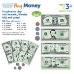 Learning Resources Pretend Play Money - 150 Pieces, Ages 3+ Play Money for Kids, Pretend Money for Kids, Play Money Set, Money and Banking Play Toys, Toddler Learning Toys, for Kids