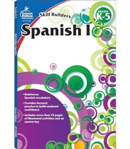 Carson Dellosa Skill Builders K-5 Spanish Workbook, Alphabet, Vocabulary, Sight Words, Numbers, and More, Kindergarten to 5th Grade Classroom or Homeschool Curriculum