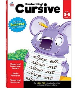 Carson Dellosa Grades 2-5 Cursive Handwriting Workbook, Writing Book With Sight Words, Sentences, and Letter Tracing Activities, Classroom or Homeschool Curriculum