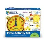Learning Resources Time Activity Set - 41 Pieces, Ages 5+,Clock for Teaching Time, Telling Time, Homeschool Supplies, Montessori Clock
