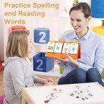 Alened Phonics Flash Cards Learn to Read CVC Word Builder Games, Sight Words Games for Kindergarten Classroom Supplies, Preschool Phonics Learning Activity, Special Education Speech Therapy Toys