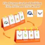 Alened Phonics Flash Cards Learn to Read CVC Word Builder Games, Sight Words Games for Kindergarten Classroom Supplies, Preschool Phonics Learning Activity, Special Education Speech Therapy Toys