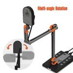 TreasLin Document Camera 15MP HDMI USB-C for Document Camera for Teachers, Remote Learning, Classroom Presentations, Art Classes Online Teaching with Multi Angle Rotation Adjustment LED Light