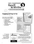 Evan-Moor Skill Sharpeners Spell and Write Workbook, Grade 3, 120 Spelling Words, Test Prep, Word Families, Short Vowels, Grammar, Punctuation, Creative Writing, Vocabulary, Activities, Homeschool
