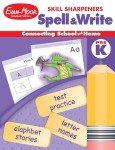 Evan-Moor Skill Sharpeners Spell and Write Workbook, Grade PreK, Alphabet Stories, Letter Names, Test Prep, Capital and Lower Case, Matching, Trace and Write, Circle the Letter, Vocabulary, Homeschool
