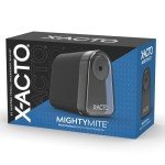X-ACTO Pencil Sharpener, Mighty Mite Electric Pencil Sharpener with Pencil Saver, SafeStart Motor, Small Pencil Sharpener Perfect for Teacher and Homeschooling Supplies, Black, 1 Count