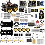 KEYESTUDIO Smart Car Robot,4WD Programmable DIY Starter Kit for Arduino for Uno R3,Electronics Programming Project/STEM Educational/Science Coding Kit for Teens Adults,15+