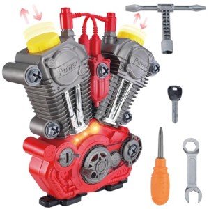 Take Apart Toys Engine Building Kit with Lights, Sounds & Over 20 COOL MECHANIC TOY TOOLS for Kids - Great for Children all Ages - #1 Best Boys Toys Gifts for Boys Idea ! - Hours of Educational Fun!