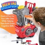 Take Apart Toys Engine Building Kit with Lights, Sounds & Over 20 COOL MECHANIC TOY TOOLS for Kids - Great for Children all Ages - #1 Best Boys Toys Gifts for Boys Idea ! - Hours of Educational Fun!