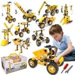 HOMETTER Educational Building Toys, STEM Learning Toy, 10 in 1 Construction Set for Preschool Kids, Engineering Toys Creative Set, Christmas Idea Gift for Boys Age 5 6 7 8 9 10+ Years Old