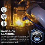 Discovery #MINDBLOWN Model Engine Building Kit, DIY 4-Cylinder Combustion Engine, Working Pistons Fan Valves Belts LED Lights, STEM Mechanic Engineering Construction Experiment Set, Kids & Adults Gift