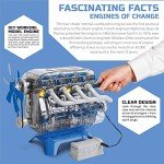 Discovery #MINDBLOWN Model Engine Building Kit, DIY 4-Cylinder Combustion Engine, Working Pistons Fan Valves Belts LED Lights, STEM Mechanic Engineering Construction Experiment Set, Kids & Adults Gift