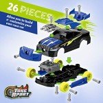 Coogam Take Apart Racing Car with Electric Screwdriver Tool, Fine Motor Skill Toy Car Construction Set STEM Building Learning Game with Light and Sound Gifts for Year Old Boys and Girls
