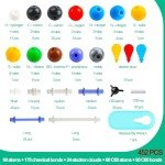 EXBEPE Chemistry Molecular Model Kit 452pc with C60,Educational Science Set Learning Chemistry Atoms,Bonds and Structures Teaching Aids School Supplies