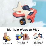 The Assembler Take Apart Assembly Toys, STEM Construction Tool Toys with Drill Wrench Screws, Toddler Mechanic Battery Free, Airplane Toy for Toddler 2-6 (Aircraft)