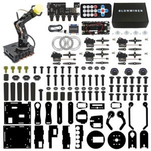 Robot Kit, Robot Arm Kits for Arduino Coding, Smart Robotic Arm Building Toy with OLED Display and Charging Function, 5DOF STEM Programming Mechanical Arm Claw Kit with Easy Grab
