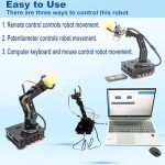 Robot Kit, Robot Arm Kits for Arduino Coding, Smart Robotic Arm Building Toy with OLED Display and Charging Function, 5DOF STEM Programming Mechanical Arm Claw Kit with Easy Grab