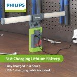 Philips Xperion 3000 Underhood LED Work Light, Rechargeable 1200 Lumen Professional Foldable, Portable Work Light with Integrated Hooks and Magnetic Base, DIYers, Mechanics, Construction