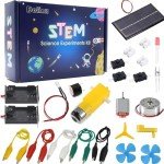Delinx Fun Physics Science Experiment Kit: Windmill & Hand-cranked Generator, Solar Power, Basic Electric Circuit Learning, DIY Educational STEM Project for Kids & Teens, Girls & Boys