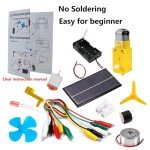 Delinx Fun Physics Science Experiment Kit: Windmill & Hand-cranked Generator, Solar Power, Basic Electric Circuit Learning, DIY Educational STEM Project for Kids & Teens, Girls & Boys