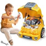 MUGEYMYD Large Truck Engine Toy for Kids 3-5, Take Apart Motor Vehicle Pretend Play Car with Light and Sound, Kids Mechanic Workshop Set, Toy Engine Building Kit for Toddlers.