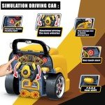 MUGEYMYD Large Truck Engine Toy for Kids 3-5, Take Apart Motor Vehicle Pretend Play Car with Light and Sound, Kids Mechanic Workshop Set, Toy Engine Building Kit for Toddlers.