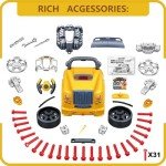 MUGEYMYD Large Truck Engine Toy for Kids 3-5, Take Apart Motor Vehicle Pretend Play Car with Light and Sound, Kids Mechanic Workshop Set, Toy Engine Building Kit for Toddlers.