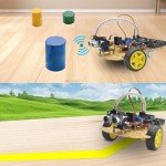 Smart Robot Car Chassis Kit, Speed Encoder Battery Box 2WD Ultrasonic Module with Tutorial CD, STEM Toys for Boys, Girls, Science/Coding/Building/Electronic Kit