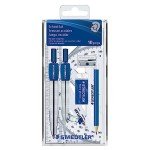 Staedtler Math School Geometry, 10 Piece Set, Blue, Silver
