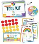Carson Dellosa Be Clever Wherever 30-Piece K-1 Math Tool Kit, Kindergarten & 1st Grade Math, Numbers, Counting, and Addition Practice with Counters, Dice, Math Cards & More Math Manipulatives