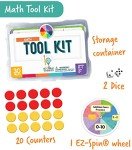 Carson Dellosa Be Clever Wherever 30-Piece K-1 Math Tool Kit, Kindergarten & 1st Grade Math, Numbers, Counting, and Addition Practice with Counters, Dice, Math Cards & More Math Manipulatives