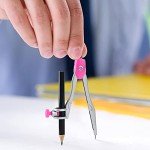 Coopay 2 Sets Math Geometry Kit, 10 Pieces Student Supplies Per Set Includes Ruler, Triangles, Protractor, Compass, Eraser, Pencil Sharpener, Lead Refills, Pencil, for Drafting and Drawings