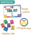 Carson Dellosa 30-Piece Be Clever Wherever Grades 4-5 Mathematics Tool Kit, Sticker Chart, Spin Wheel, Counting Cubes, and More Math Manipulatives, Multiplication and Fractions Learning Resources