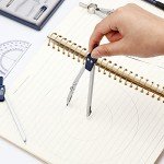 Outus 13 Pcs Math Geometry Kit Compass Geometry Set Math Tool Kit with Protractor Compass Pencil Triangle Rulers Lead Refills Storage Box for Drafting and Drawing Student School Supplies(Blue)