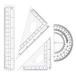 Unjoo Math Geometry Kit Sets 10 Piece Student Supplies with Shatterproof Storage Box,Includes Rulers,Protractor,Compass,Eraser,Pencil Sharpener,Lead Refills,Pencil,for Drafting and Drawings（Purple）