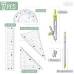 Mr. Pen- Geometry Set, 7 pcs, Compass for Geometry Compass Math, Geometry Kit with Storage Box, Math Compass, Geometry Set for School, Protractor and Compass Set, Drawing Tools, Ruler Set