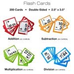 Excello Global Educational Math Kit - 315 Piece Set Includes Educational posters, flash cards, math cubes, flip chart, and sliding fact finders