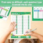 Addition and Subtraction Practice Worksheets Single&Double Digit Math Problem Workbook for Pre-Kindergarten, Kindergarten, and 1st Grade Students Ages 3-7, 56 Pages Front and Back, 5 Question Types