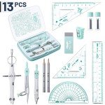 Mr. Pen- Geometry Set, 13 pcs, Compass for Geometry Compass, Geometry Kit Set with Shatterproof Storage Box, Math Compass, Geometry Set for School, Compass Math, Protractor and Compass Set