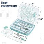 Mr. Pen- Geometry Set, 13 pcs, Compass for Geometry Compass, Geometry Kit Set with Shatterproof Storage Box, Math Compass, Geometry Set for School, Compass Math, Protractor and Compass Set