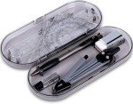 Math Geometry Kit Set 8 Pieces Student Supplies with Shatterproof Storage Box,Includes Rulers,Protractor,Compass,Pencil Lead Refills,Pencil,Eraser.for Students and Engineering Drawings