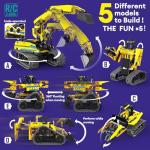 LECPOP 5 in 1 Building Toys STEM Robotics Kit, 430 PCS Blocks RC Robot Erector Sets, APP & Remote Control Excavator Science Kits for Kids Age 6 7 8 9 10 11 12-14, DIY Educational Gift for Boys & Girls