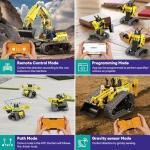 LECPOP 5 in 1 Building Toys STEM Robotics Kit, 430 PCS Blocks RC Robot Erector Sets, APP & Remote Control Excavator Science Kits for Kids Age 6 7 8 9 10 11 12-14, DIY Educational Gift for Boys & Girls