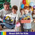 LECPOP 5 in 1 Building Toys STEM Robotics Kit, 430 PCS Blocks RC Robot Erector Sets, APP & Remote Control Excavator Science Kits for Kids Age 6 7 8 9 10 11 12-14, DIY Educational Gift for Boys & Girls