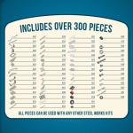 Schylling Steel Works Mechanical Multi-Model - Steel Building Set - Includes 300 Pieces, Tools, and Instructions to Make 10 Different Models - Ages 8 and Up