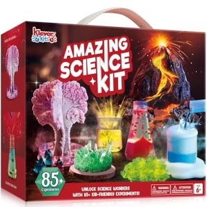 Klever Kits Amazing Science Kits- 85+ Experiments Educational Toys, STEM Activities with Erupting Volcano and Growing Crystal Tree for Kids Aged 6 7 8+